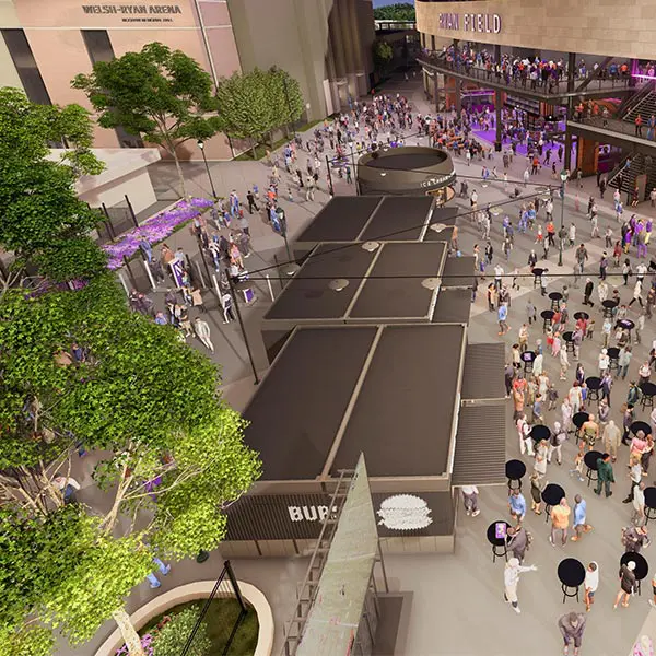 Rendering of outside of new stadium