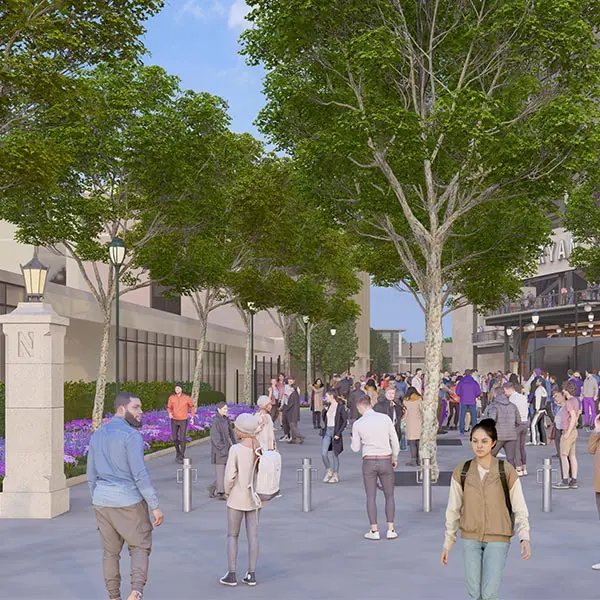 Rendering of outside of new stadium