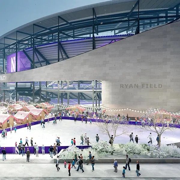 Rendering of outside of new stadium