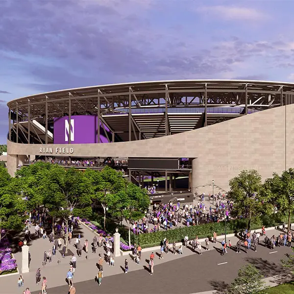 Rendering of outside of new stadium