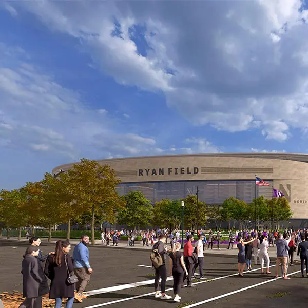 Rendering of outside of new stadium